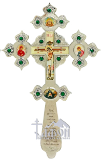 ХРЕСТ Напрестольний   ↕31см ↔20см  Нікель Зелений