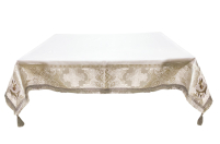 СКАТЕРТИНА   Біла   ↕160см ↔160см   Парча Атлас