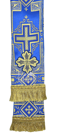 ЗАКЛАДКА для ЄВАНГЕЛІЄ  Синя 10/140см Парча