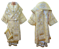 Архієрейське облачення   Біле-Золото   54р.   Парча "Прямий Хрест"