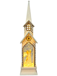 Рожественский ФОНАРЬ Церковь  ↕22см ↔5см↔5см  Пластмасса с подсветкой