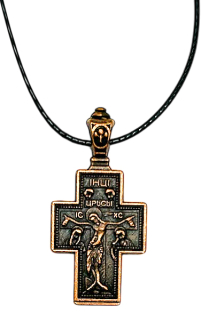 Хрестик НАТІЛЬНИЙ    4/2см   Металевий Покровський із мотузкою 
