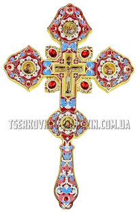 ХРЕСТ Напрестольний   ↕29см ↔18см Латунь Емаль