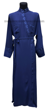 Підрясник грецький   Синій 52р   Костюмна тканина "стретч"   Вишивка Дубовий листочок