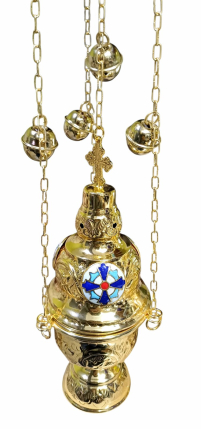 КАДИЛО   ↕70 ↑23 ↔8см   Латунь Позолота Емаль Греція