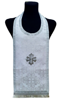 Требный  ЕПИТРАХИЛЬ Белый Парча