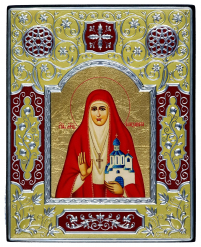 ЄЛИЗАВЕТА   ↕19см ↔15см МДФ Шовкографія Срібло Сусальне золото Емаль Греція