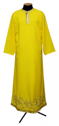 ПІДРИЗНИК   Жовтий   р56/д155см   Габардин Вишивка 