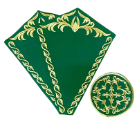 КОМПЛЕКТ   ПІДСТАВКА під хрест і лампаду Зелений 39/29,5см   Ø17/16,5см  Габардин