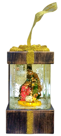 ВЕРТЕП Різдв'яний ЛІХТАР ↕10,5см ↔6см↔6см Пластик + скло з підсвіткою