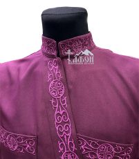 Підрясник грецький   Бордовий 48р   Габардин   Вишивка Грецький візерунок