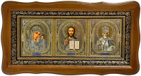 Тройник Вседержитель Казанская Николай   21/39см  Дерево 
