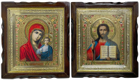 Пара Вседержитель  Казанська   ↕24,5см ↔21,5см Літографія   №27-Е