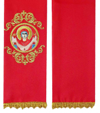 ЗАКЛАДКА для ЄВАНГЕЛІЄ "Покрова" Червона 11,5/112см Габардин Вишивка