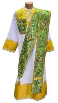 ОРАРЬ  Дияконський  Зелений  ↔17,5см↕250см   Парча 