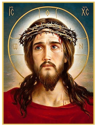 ИИСУС В ТЕРНОВОМ ВЕНЦЕ  ↕20см ↔15см МДФ Полиграфия