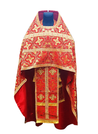 Облачение священника   Красная 52-54р/д165см   Парча "Дубовый лист"