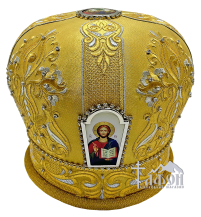 МИТРА   Жовта   Розмір 60.5   Парча Вишивка Стрази