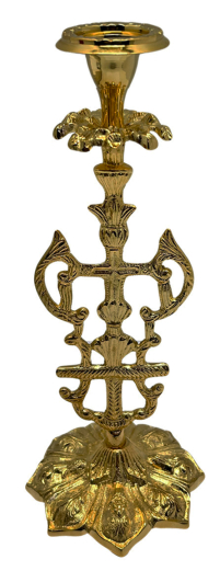 ПІДСВІЧНИК   ↕25.5 ↔10.5см Ø2.5 см.  Латунь Греція  (720В)