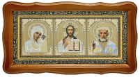 Тройник Вседержитель Казанская Николай   21/39см  Дерево 