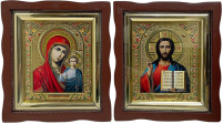 Пара Вседержитель  Казанська   ↕25,5см ↔22,5см Літографія   №41-Е