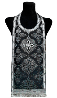 Требный ЕПИТРАХИЛЬ Черный Парча 