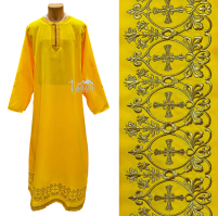 ПІДРИЗНИК   Жовтий   р54/д155см   Габардин Вишивка 