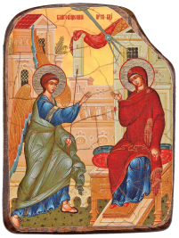 БЛАГОВЕЩАНИЕ Пресвятой Богородицы   ↕17см ↔12.5см  Дерево Литография