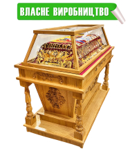 Гробниця ↑110/↕75/↔135 см МДФ Шпон Дуб Різьба ЧПУ