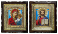 Пара Вседержитель  Казанська   ↕24,5см ↔21см Літографія   №27-с
