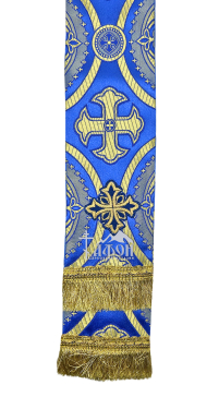 ЗАКЛАДКА для ЄВАНГЕЛІЄ  Синя 9,5/140см Парча