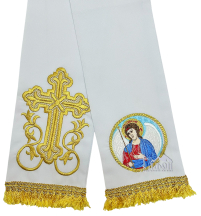 ЗАКЛАДКА для ЄВАНГЕЛІЄ "Гавриїл" Біла 14/140см Габардин Вишивка