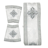 ОРАРЬ  и ПОРУЧИ Белые Парча