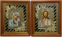 Пара Вседержитель  Казанська   ↕28,5см ↔23,5см Літографія   №52 ТЗ Виноград