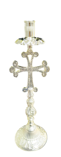 ПІДСВІЧНИК   ↕33 ↔10.5см Ø2 см.  Нікель Греція 