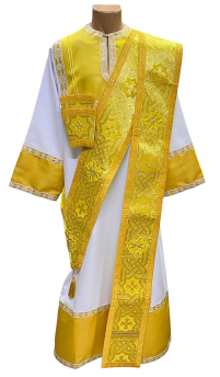 ОРАРЬ  Дияконський  Жовтий  ↔17,5см↕250см   Парча 