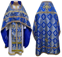 Облачення священника   Синє   52-54р/д155см   Парча "Виноград"