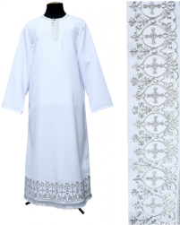 ПІДРИЗНИК   Білий   р56/д155см   Габардин Вишивка 