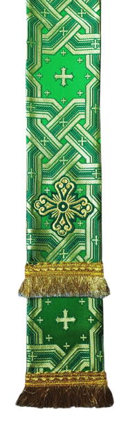 ЗАКЛАДКА для Евангелия Зеленая 10/140см  Парча