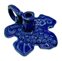 ПОДСВЕЧНИК Синий Листик средний ↕4см ⌀1см