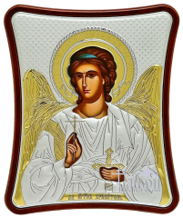 ЯНГОЛ ОХОРОНЕЦЬ   ↕15.5см ↔12.5см МДФ Шовкографія PVD(посріблення) Греція