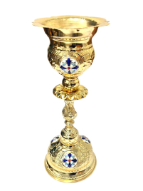 ЛАМПАДА  напрестольна   ↕32см Ø7,8см   Позолота Емаль Греція