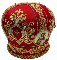 МИТРА   Червона   Розмір 56,5   Парча Вишивка 