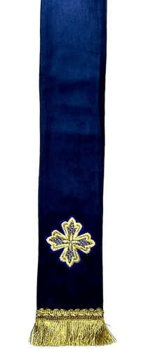 ЗАКЛАДКА для ЄВАНГЕЛІЄ Синя 10/140см  Оксамит Габардин 