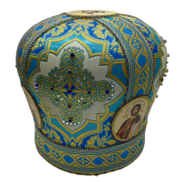 МИТРА   Блакитна   Розмір 56,5   Парча  