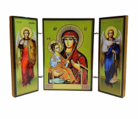 Складень "Троєручиця" (Арх. Михаїл та Гавриїл) ↕8.5см ↔6см  ДСП Літографія