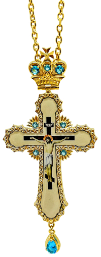 ХРЕСТ Наперсний Латунь Позолота Цирконій   115 г 
