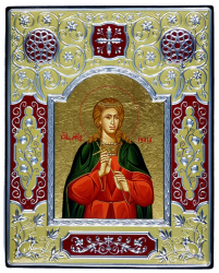 ЮЛІЯ   ↕19см ↔15см МДФ Шовкографія Срібло Сусальне золото Емаль Греція