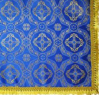 СКАТЕРТИНА   Синя   ↕150см ↔120см   Парча