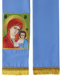 ЗАКЛАДКА для ЄВАНГЕЛІЄ Блакитна Казанська 13/140см Габардин Вишивка